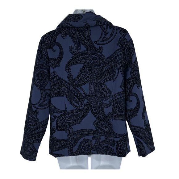 Chicos Zenergy Neema Flocked Paisley Print Button Snap Front Jacket Size 0 US S - Picture 4 of 10